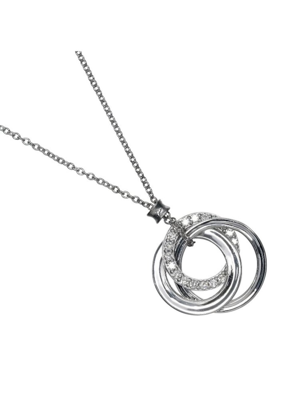 Tiffany & Co 1837 Circle White Gold Diamond Necklace